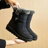 Verena – warme damen-schneestiefel – Schwarz