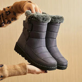 Verena – warme damen-schneestiefel – Grau