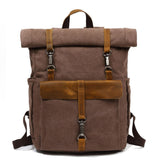 ZÜRICH | Retro Segeltuch-Rucksack – Kaffee
