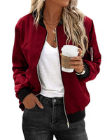 Stylische streetwear-bomberjacke – meredith – Weinrot