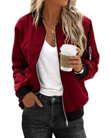 Stylische streetwear-bomberjacke - henia – Weinrot