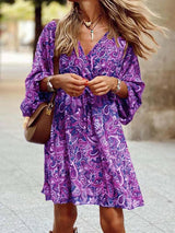 Claudia | Boho Sommer Minikleid – Lila