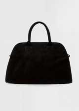 Vegane Wildleder Schultertasche Damen – Kleine Handtasche mit Magnetverschluss – Schwarz