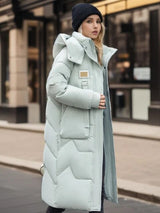 Quinn | verlängerte puffjacke – Hellgrün