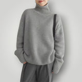Damen Rollkragenpullover | Weicher, lässiger Pullover für Winter – Grau