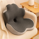 ComfyRest | Ergonomische Sitzkissen mit integrierter Rückenlehne – Weißgrau