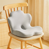 ComfyRest | Ergonomische Sitzkissen mit integrierter Rückenlehne – Hellgrau