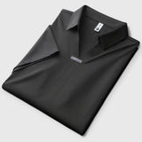 Cornelio | Poloshirt mit V-Ausschnitt – Schwarz