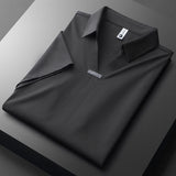 Jeorge - Elegantes Polohemd Aus Baumwolle Und Seide – Schwarz