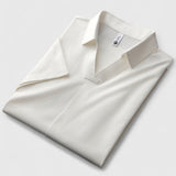 Cornelio | Poloshirt mit V-Ausschnitt – Weiß