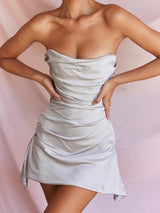 Evangeline - Korsett-Röhren-Minikleid – Grau