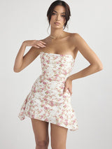 Evangeline - Korsett-Röhren-Minikleid – Blumig