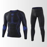 Herren Funktionsunterwäsche | Set mit atmungsaktiver Form – Schwarz/Blau