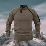 Herren Fleecepullover | winddichte Ausführung mit gerader Form – Hellbraun