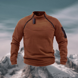 Herren Fleecepullover | winddichte Ausführung mit gerader Form – Braun