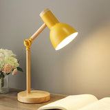 Skandinavische Tischlampe – Minimalistisches Design mit Holzdetails – Gelb