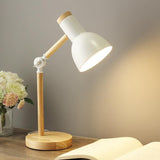 Skandinavische Tischlampe – Minimalistisches Design mit Holzdetails – Weiß