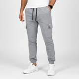 Cropped Jogginghose Mit Tasche -  Rene – Hellgrau
