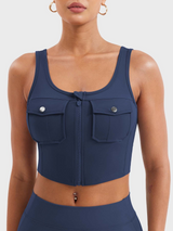 Vexoro | Atmungsaktives Tanktop Damen für Sommer Fitness – Blau