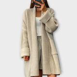Sophie | Langer Strick-Cardigan – Aprikose