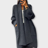 Sophie | Langer Strick-Cardigan – Grau