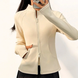 Zevora | Atmungsaktive Fleece Fitnessjacke für Damen – Creme
