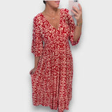 Noelea – Maxikleid mit verspieltem Boho-Flair – Rot
