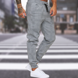 Mansel - Elegante karierte Herrenhose – Grau