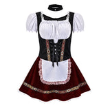 Valentina - Schulternahes Oktoberfestkleid – Wein