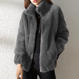Keilani – weiche warme damenjacke – Grau