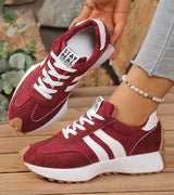 Halima – Bequeme Retro-Turnschuh Mit Schnürung – Rot