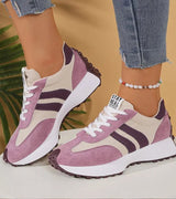 Halima – Bequeme Retro-Turnschuh Mit Schnürung – Rosa