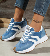 Halima – Bequeme Retro-Turnschuh Mit Schnürung – Blau