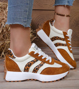 Halima – Bequeme Retro-Turnschuh Mit Schnürung – Beige