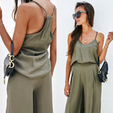 Damen Anzug Set Weicher Stoff Elegantes Design – Olivgrün