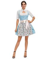 Damen Klassisches Bedrucktes Dirndlkleid | Mini – Blau
