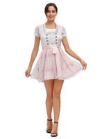 Damen Klassisches Bedrucktes Dirndlkleid | Mini – Rosa