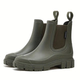 Damen Gummistiefel Wasserfest Modisch Gefüttert – Grün