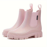 Damen Gummistiefel Wasserfest Modisch Gefüttert – Rosa