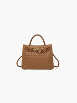Damen Handtasche Gewebt Strukturierte Eleganz – Braun