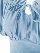 Damen Kleid Leicht Unregelmäßiger Schnitt Elegant – Blau