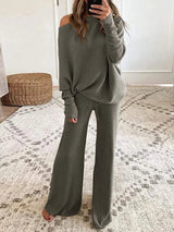 Damen Lounge Set Baumwolle – Grau