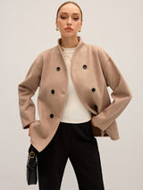 Damen Oversized Hemdjacke – Braun