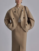 Damen Oversized Hemdjacke – Khaki