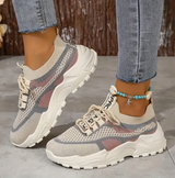 Damen Sneakers Atmungsaktiv Elastisch Komfortabel – Beige/Rosa