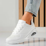 Damen Sneakers Leder Komfort Stilvoll – Weiß