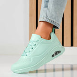 Damen Sneakers Leder Komfort Stilvoll – Mintgrün
