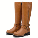Damen Stiefel Leder Elegant Schwarz – Helles Braun