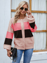 Damen Strickjacke mit Knöpfen aus Hochwertigen Materialien – Elegante Cardigan für Vielseitige Outfits – Hellrosa