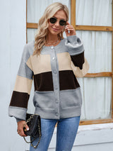 Damen Strickjacke mit Knöpfen aus Hochwertigen Materialien – Elegante Cardigan für Vielseitige Outfits – Grau